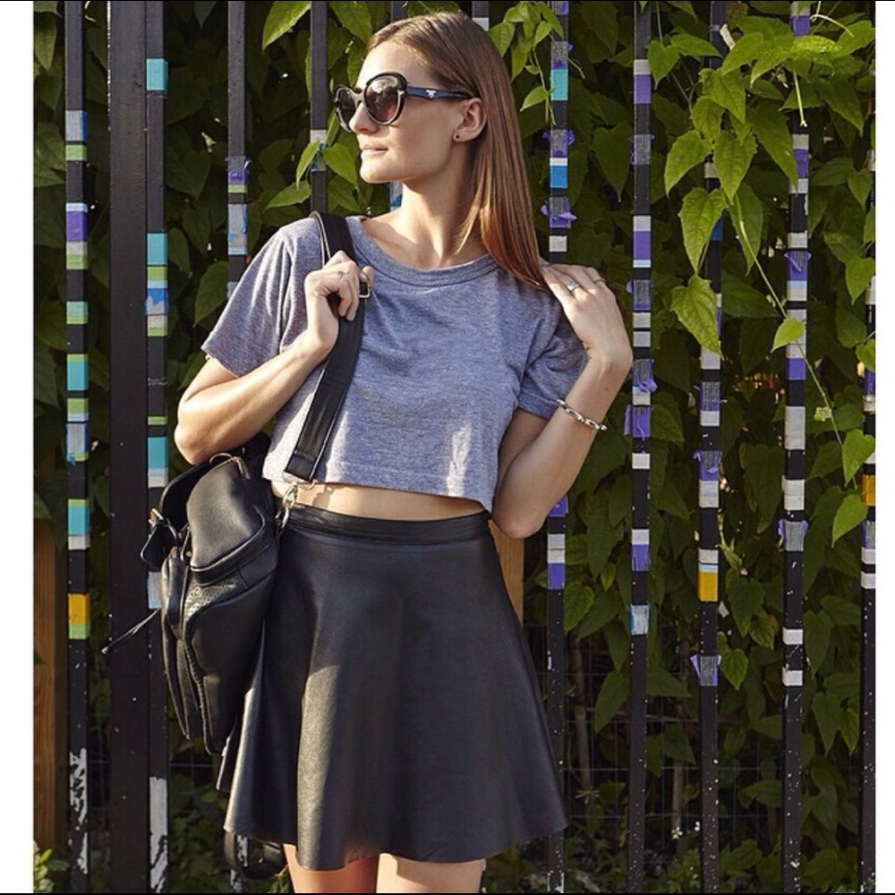 American apparel leather circle skirt